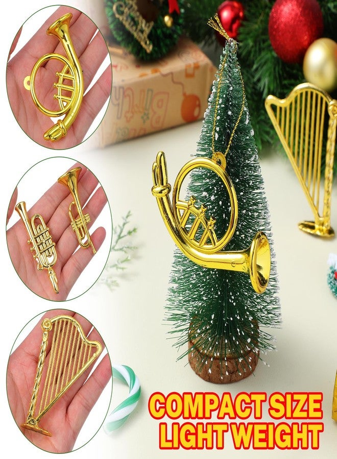 Toddmomy 14Pcs Miniature Musical Instruments Set - Gold Dollhouse Accessories & Christmas Tree Ornaments | Tiny Violin Guitar Trumpet Saxophone for Holiday Decor & DIY Craft - Image 2